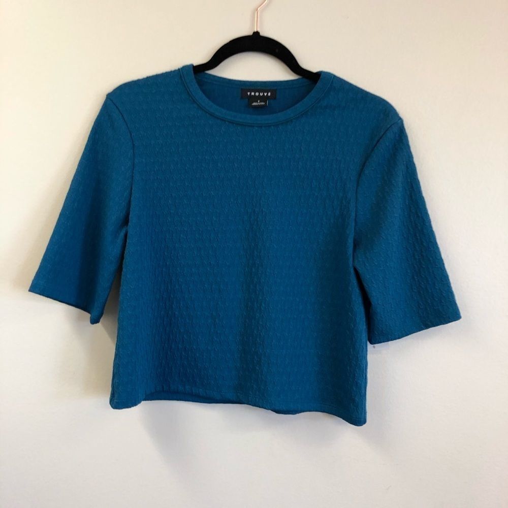 Trouve Knit Teal Blue Sweater Small NWOT